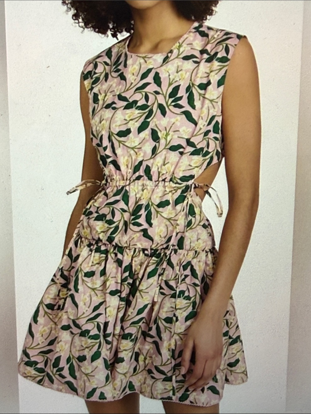 Agua by Agua Bendita Pink Floral Cutout Mini Dress